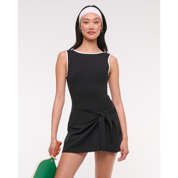 ABERCROMBIE & FITCH YPB TIE GAME DRESS BLACK - Picture 1 of 8